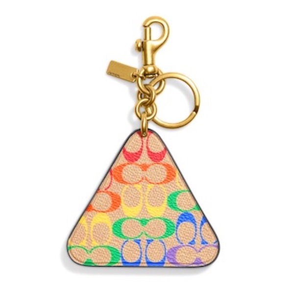 NEW Large Coach Signature Rainbow Roll With It Keyring Purse Fob Bag Cha⦠- Picture 6 of 7